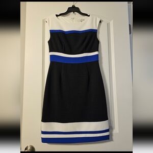 Studio One Black and Blue Sheath Midi Dress
